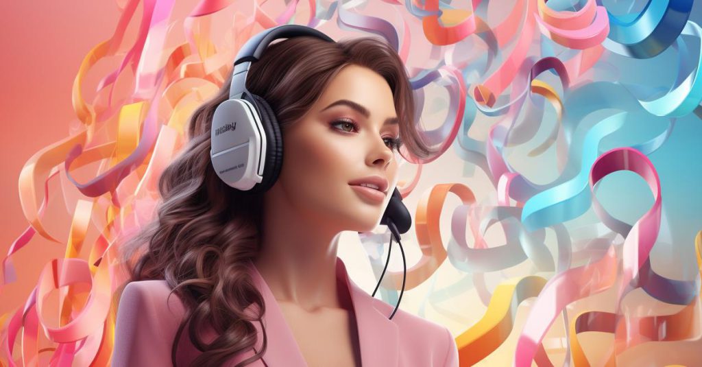 girl working in customer srive and monitoring analytics