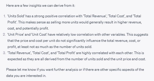 insights summary for chatgpt Code Interpreter