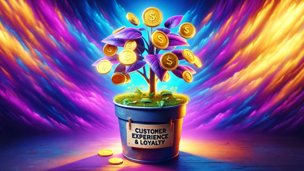 A pot that has customer experience and loyalty label and grows money