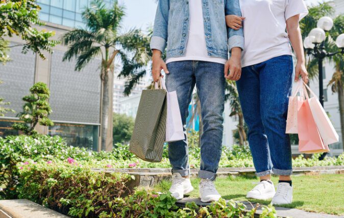 Customer-Experience_B2B2C-pkouxl1kyjf3woxpiaybm8nu8xfhuxkno247m8nry0 B2B2C customer shopping happily and holding bags